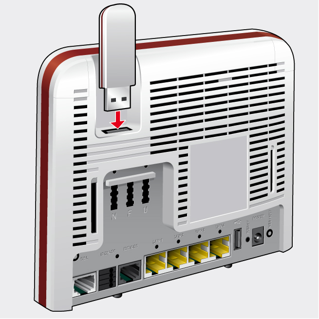 vodafon DSL EasyBox 802 mit einem HSPA-Modem, Zeichnung