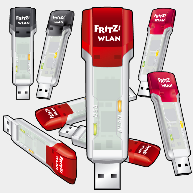 AVM FRITZ!WLAN USB Stick N, diverse Ansichten, Zeichnung